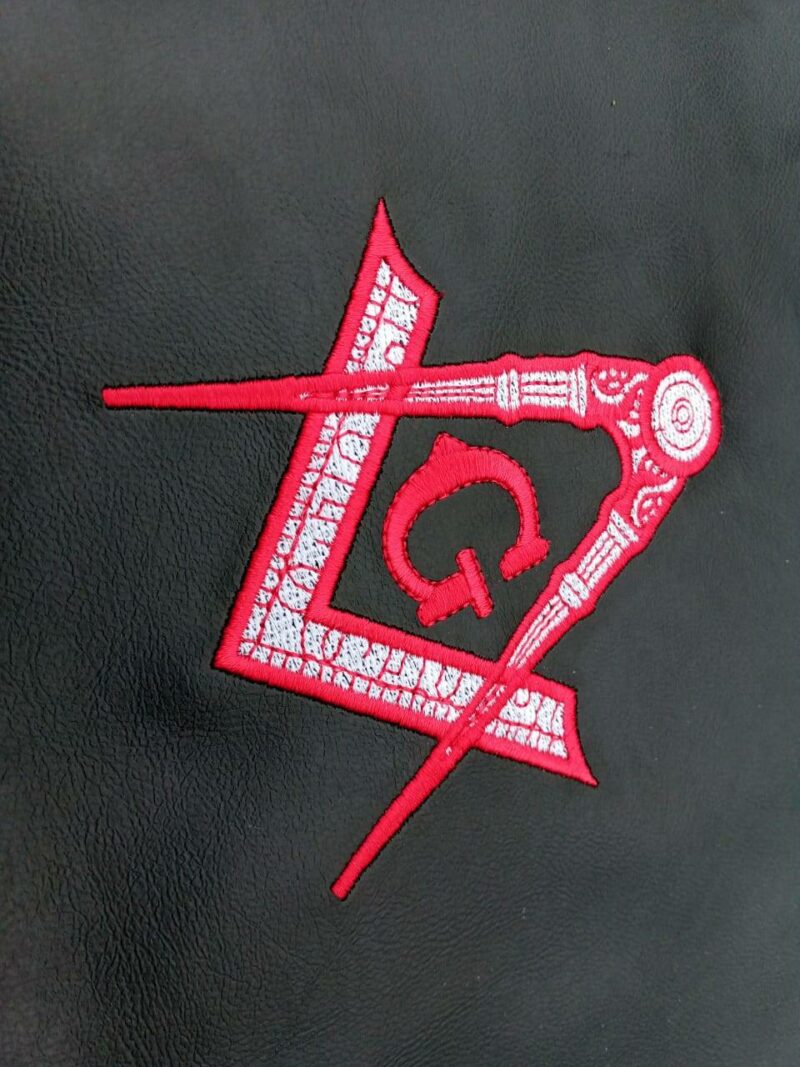 Masonic Apron Case Leather Master Mason (Machine Embroidered) - Image 2